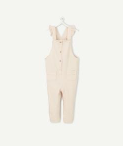 Salopette rose pâle à bretelles volantées bébé fille - 23 M