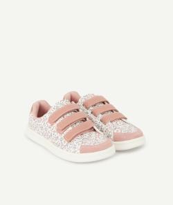 Baskets basses rose et fleurie avec bandes auto-agrippantes - 35