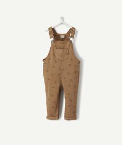 Salopette camel en coton avec imprimé chiens - 3 M