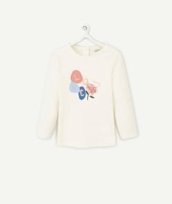 T-shirt bébé fille en coton bio avec messagelove et fleur relief - 3 M