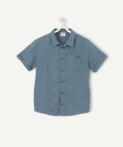 Chemise fluide bleu canard garçon - 10 A