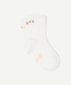 Lot de 3 paires de chaussettes blanches avec messages colorés fille - 31-34
