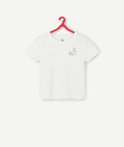 Le t-shirt blanc en coton biologique avec message floqué - 10 A