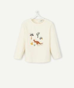 T-shirt en coton bio bébé garçon avec kangourou en relief - 18 M