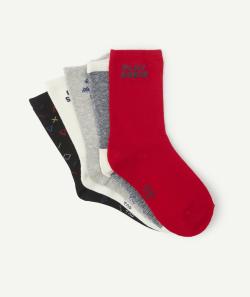 Lot de 5 paires de chaussettes hautes thème jeux garçon - 24-26