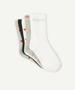 Lot de 5 chaussettes fille aux imprimées pailletées et coeurs - 27-30