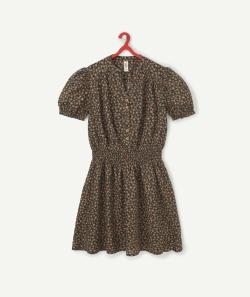 Robe courte fille imprimée fleurie et manches bouffantes - XS