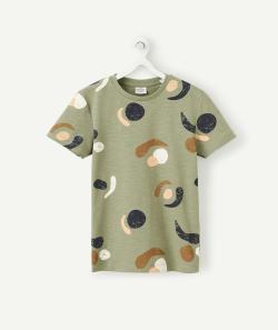 T-shirt kaki garçon en coton bio avec formes colorées - 2 A