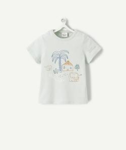 T-shirt bébé vert menthe en coton bio imprimé éléphant - 3 M