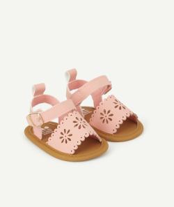 Chaussons style sandales bébé fille rose - 3-6 M