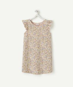 Chemise de nuit fille en fibres recyclées imprimée fleurie - 3 A