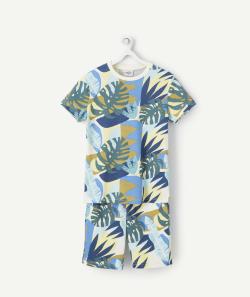Pyjama garçon en fibres recyclées imprimé feuilles - 2 A