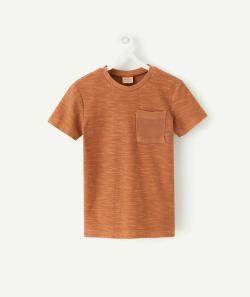 T-shirt marron garçon en fibres recyclées avec poche - 14 A