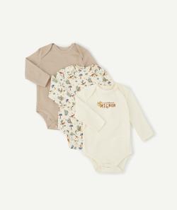 Lot de 3 bodies en coton bio imprimés animaux bébé - 23 M