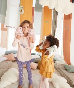 Pyjama à manches longues et imprimé fleuri et papillon fille - 2 A