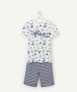 Pyjama garçon en fibres recyclées thème summer / ile / palmier - 2 A