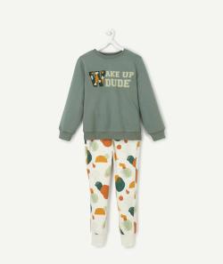 Pyjama vert avec motifs colorés garçon en fibres recyclées - 10 A