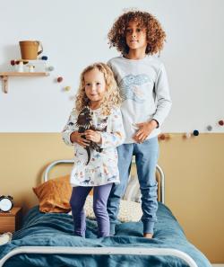 Pyjama garçon en fibres recyclées thème dinosaure fluorescent - 10 A