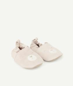 Chaussons roses en cuir motifs animaliers bébé fille - 3-6 M
