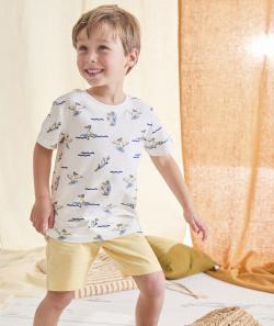 Pyjama garçon en coton jaune et imprimé pélicans - 8 A