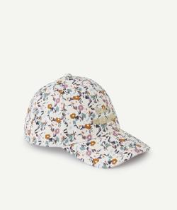 Casquette fille en coton avec imprimé fleuri et message - 8-10 A