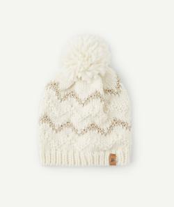 Snood fille en fibres recyclées écru et brillant - 6-8 A