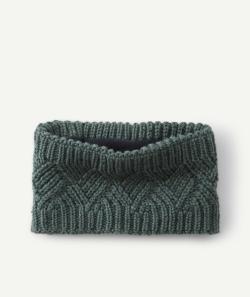 Snood bébé garçon en tricot kaki en fibres recyclées - 3-9 M
