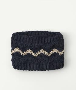 Snood bleu marine et brillant bébé fille en fibres recyclées - 3-9 M