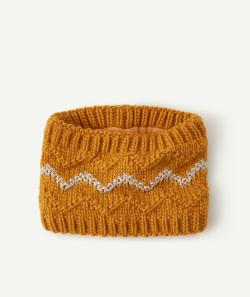 Snood jaune moutarde en fibres recyclées bébé fille - 3-9 M