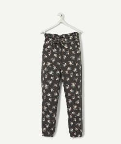 Pantalon de jogging gris foncé avec imprimé fleuri fille - 5 A