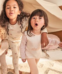 Pyjama fille en fibres recyclées avec message best sister - 12 A