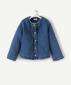 Gilet type veste matelassée bleu jean less water bébé fille - 6 M