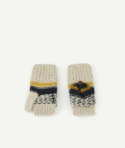 Moufles colorées avec rebords en fibres recyclées garçon - 6-8 A