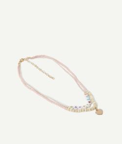 Double collier fille en cordon et en perles avec message - TU