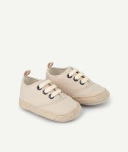 Chaussons style espadrilles bébé garçon écrus en coton - 6-12 M