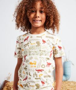 T-shirt garçon écru thème égyptien avec message en fibres recyclées - 3 A