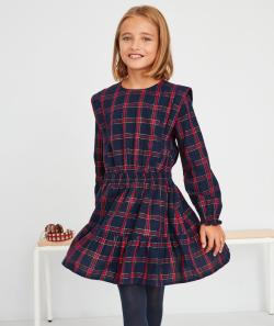 Robe à carreaux rouge et bleu marine fille - 6 A