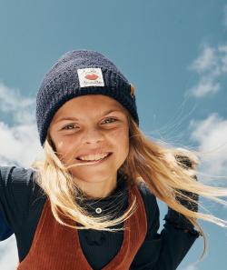 Bonnet pailleté en fibres recyclées avec vignette smile fille - 6-8 A