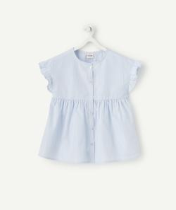 Blouse fille à rayures bleues avec volants - 3 A