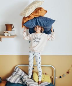 Pyjama en fibres recyclées fille club des rêveuses et motifs cœurs - 10 A