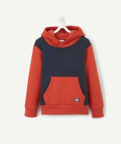 Sweat à capuche garçon rouge et bleu marine - 4 A