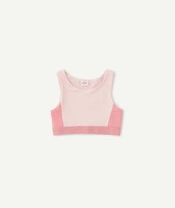 Brassière fille rose pâle avec empiècements et élastique - 3 A