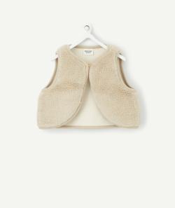 Gilet sans manches bébé en sherpa beige - 12 M