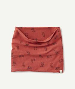 Le snood double tour rouge imprimé chiens - TU