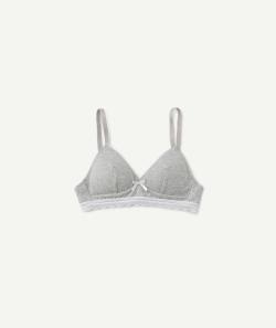 Le soutien gorge gris avec dentelle en coton - 75A