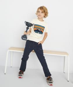 Milo le pantalon droit bleu marine garçon avec poches et ceinture - 10 A
