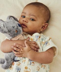 Doudou kaola gris et bleu tout doux en rembourrage recyclé - TU