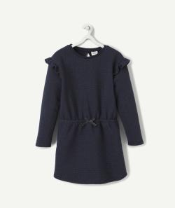 Robe à manches longues bleu foncé avec liserés dorés fille - 12 A