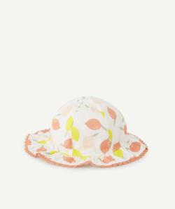 Bob bébé fille en coton blanc et imprimé avec citrons colorés - 3-6 M