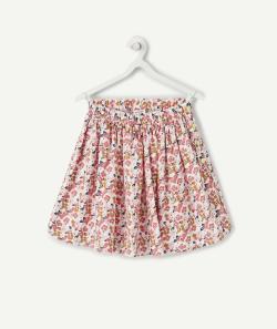 Jupe tournante en viscose responsable imprimée fleurie fille - 4 A